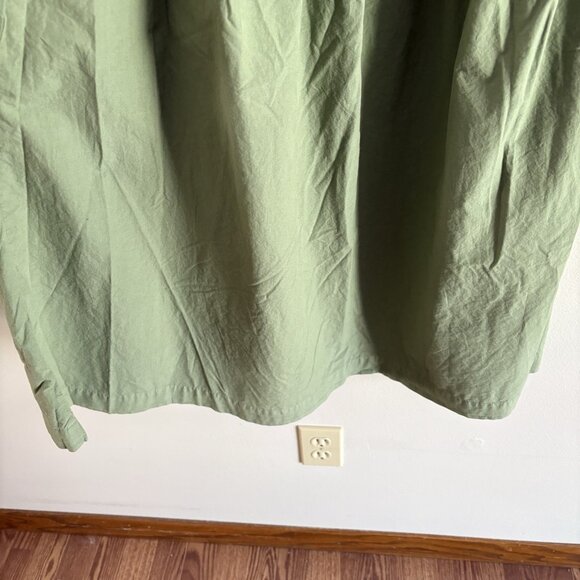 Nation LTD Women XS Green Pima Cotton Connie One Shoulder Smocked Midi Dress NWT - Picture 5 of 14